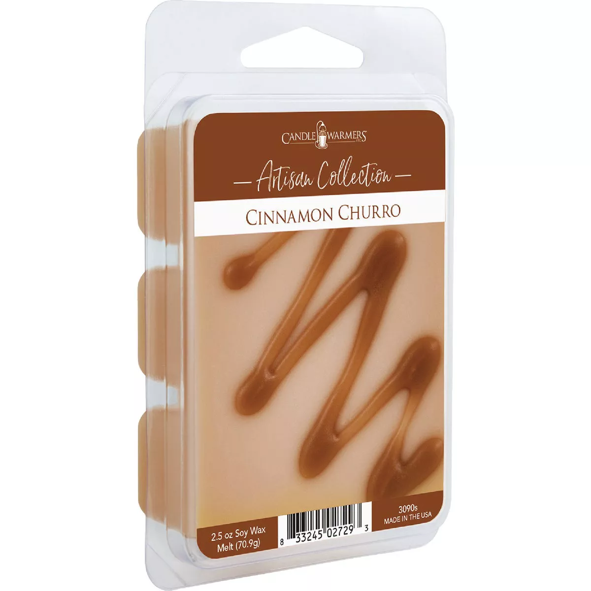 Candle Warmers 2.5 Oz. Artisan Wax Melts Cinnamon Churro (Drizzle)
