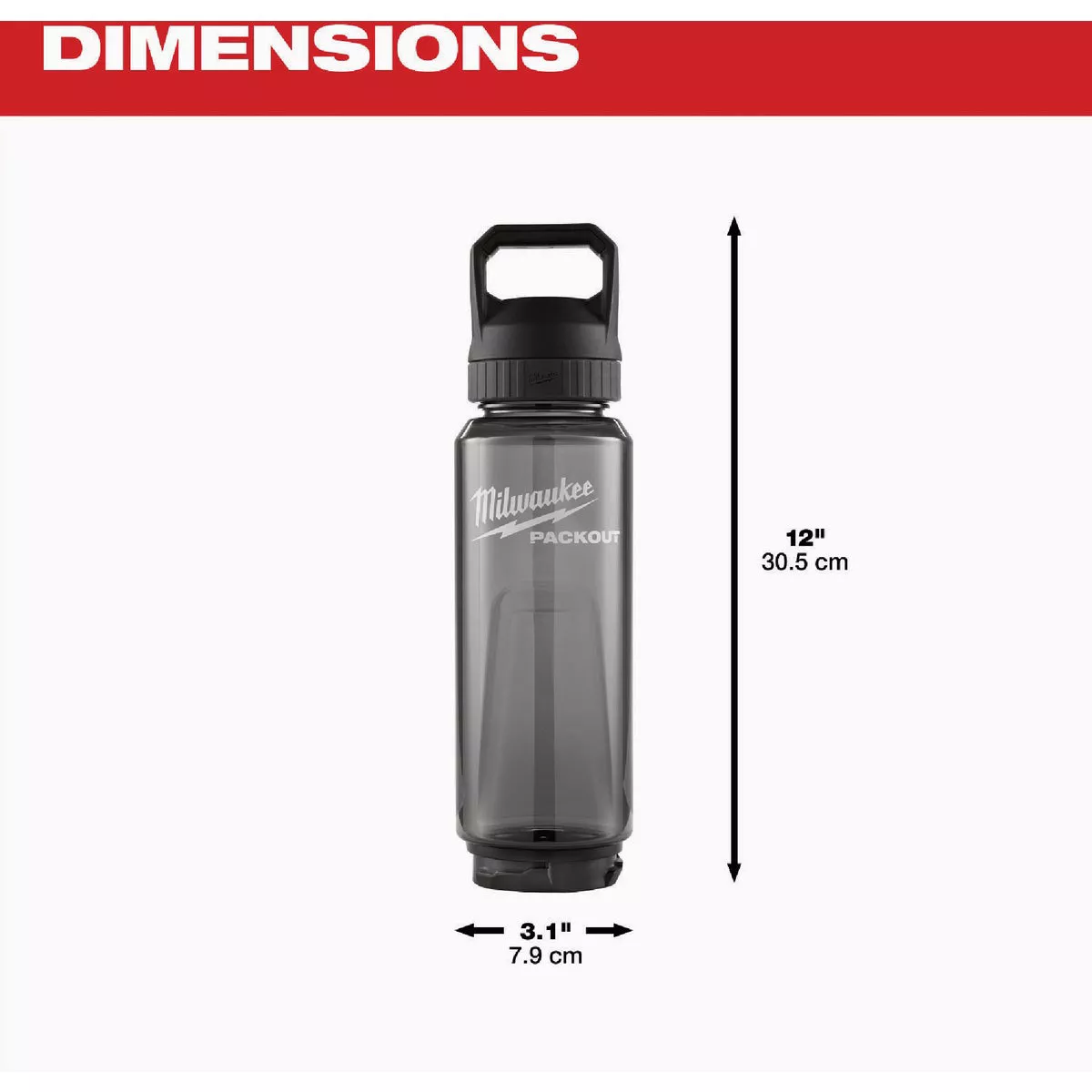 Milwaukee PACKOUT 34 Oz. Plastic Bottle with Chug Lid, Black - photo 4