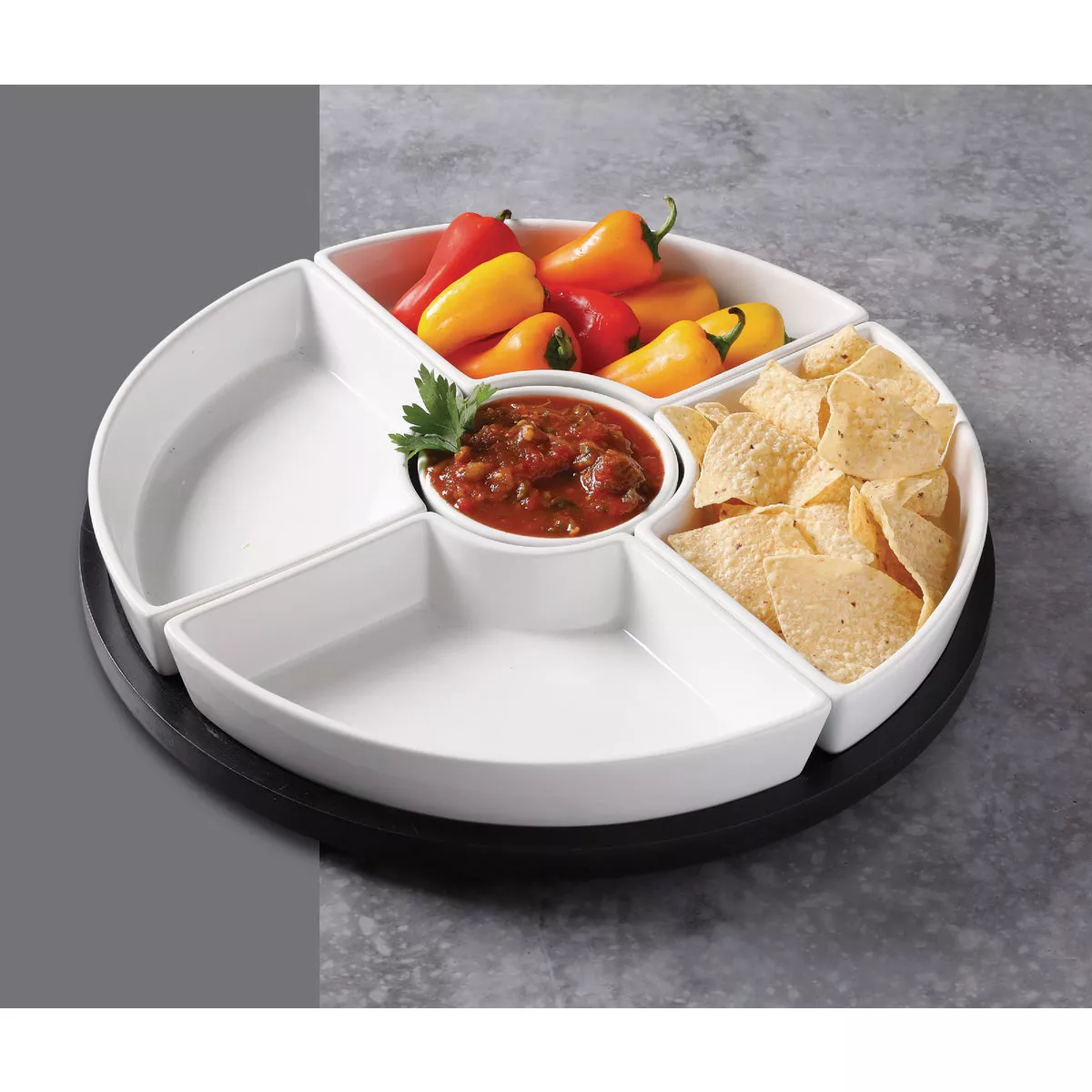 Gibson Home Gracious Dining Tidbit Dishes with Wood Base (6-Piece) - photo 2