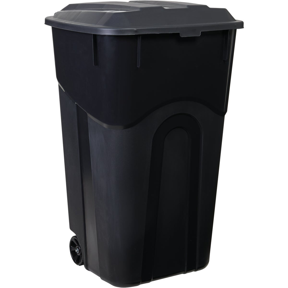 United Solutions Rough & Rugged 34 Gal. Black Wheeled Trash Can with Lid &  Locking Handle