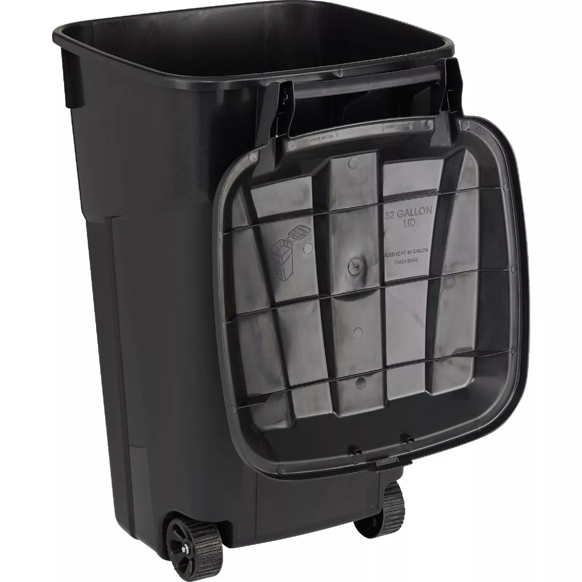 United Solutions Rough and Rugged 32 Gal. Wheeled Trash Can with Attached Lid - photo 3