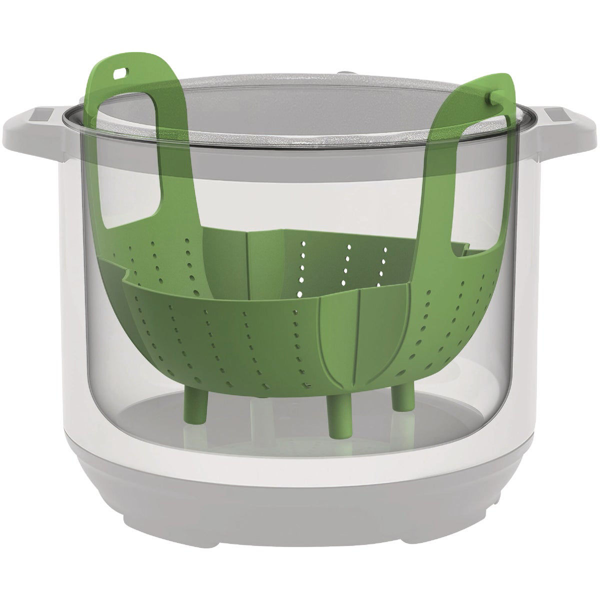 Instant Pot Green Silicone Steamer Basket with Interlocking Handles