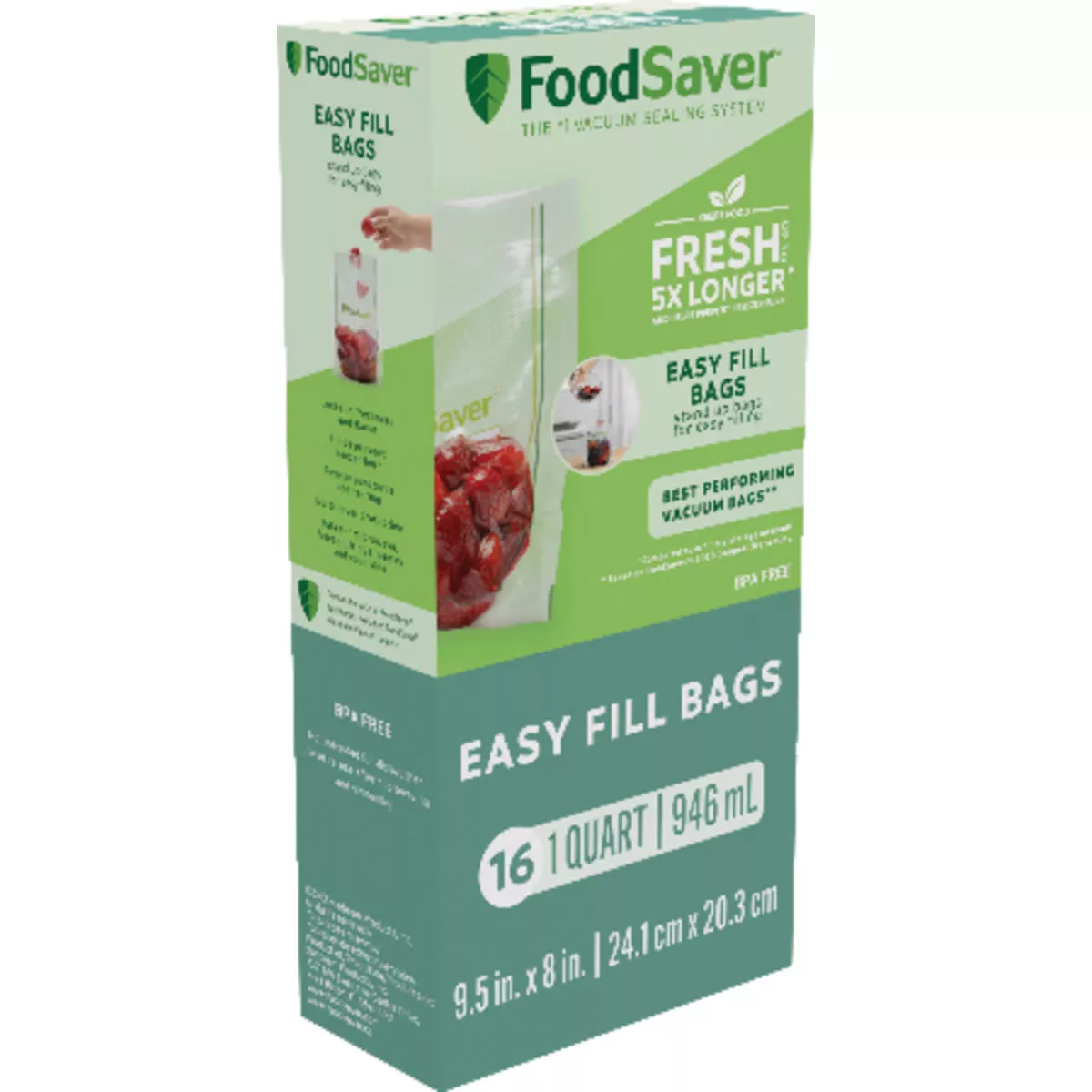 FoodSaver Easy Fill Qt. Vacuum Sealer Bags (16-Count) - photo 3
