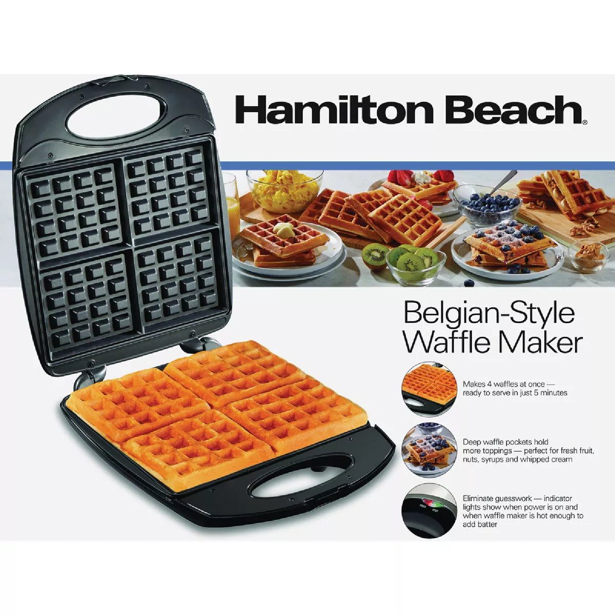 Hamilton Beach Belgian-Style Waffle Maker - photo 2