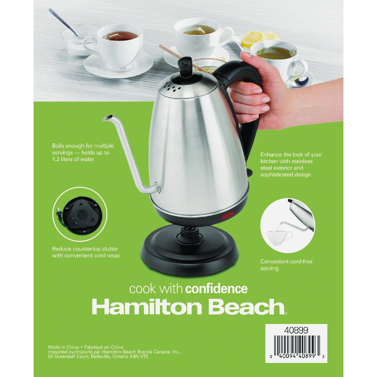 Hamilton Beach 5-Cup Stainless Steel Cord Free Electric Gooseneck