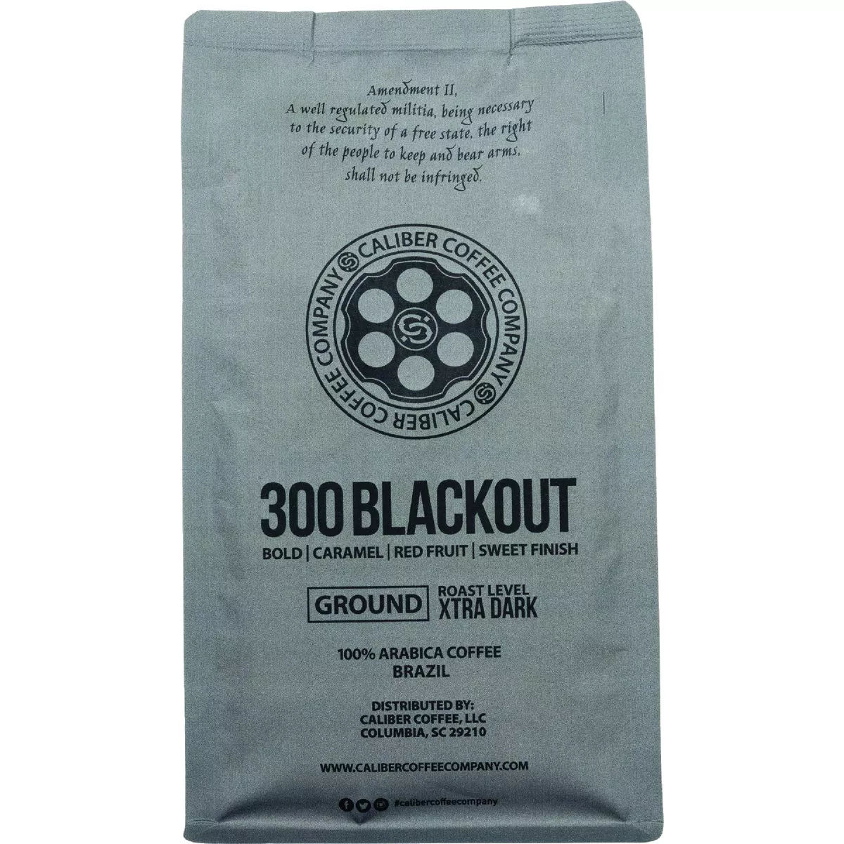 Caliber Coffee 300 Black Out Ground Extra Dark Roast, 12 Oz. Bag