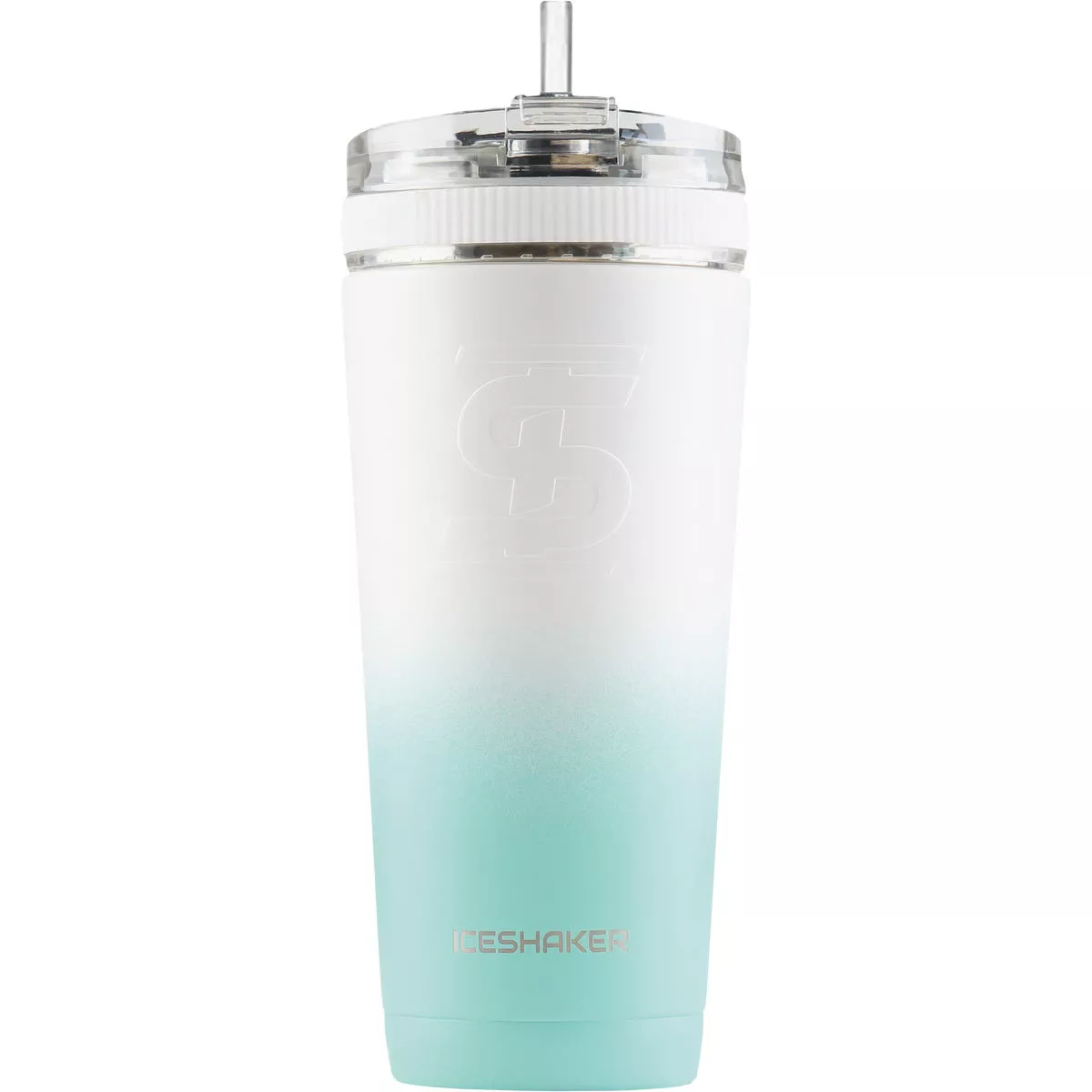 Ice Shaker 26 Oz. Mint/White Ombre Flex Bottle