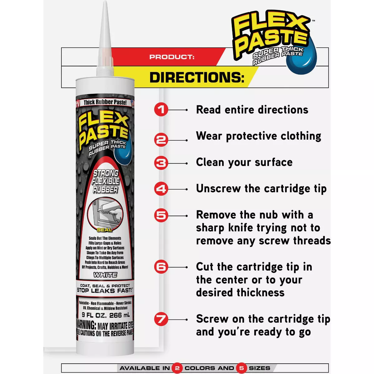 Flex Paste 9 Oz. Rubber Sealant, White - photo 7