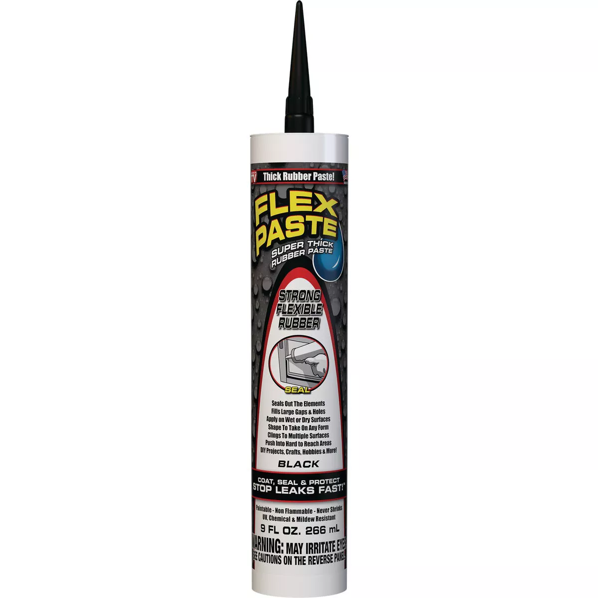 Flex Paste 9 Oz. Rubber Sealant, Black