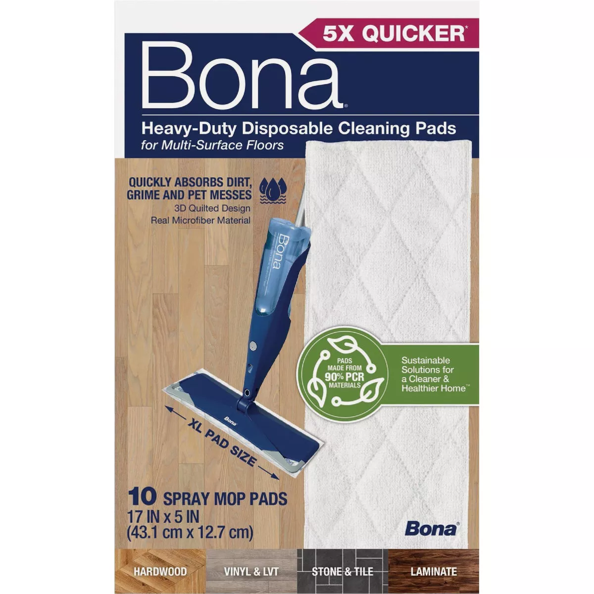 Bona Heavy Duty Disposable Cleaning Pads for Multi-Surface Floors (10-Count) - photo 2