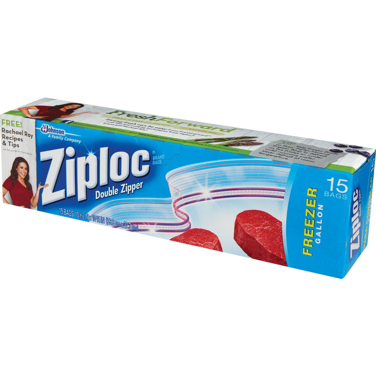 Ziploc 00389 Freezer Bag, 1 gal Capacity