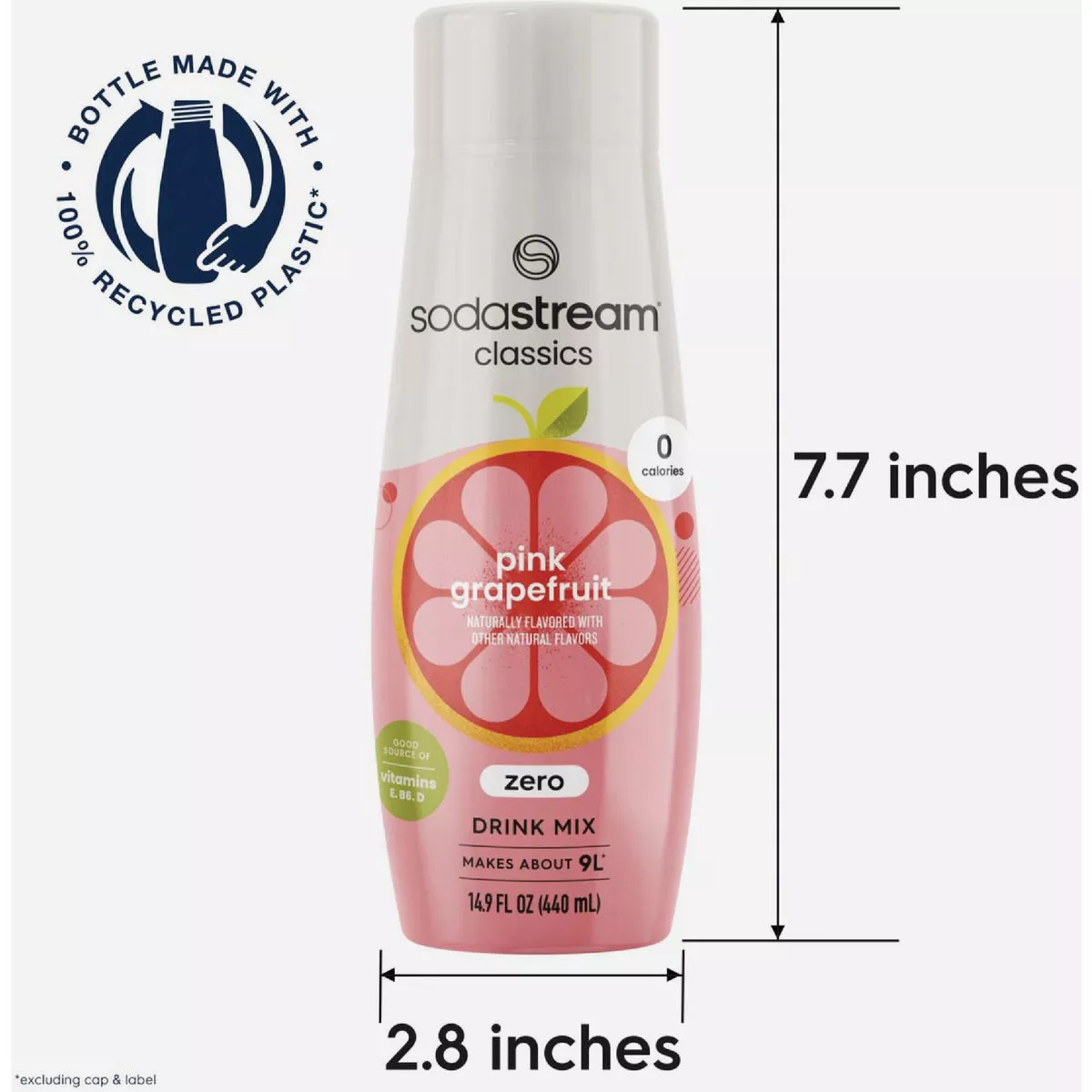 SodaStream 14.9 Oz. Pink Grapefruit Zeros Waters Sparkling Beverage Mix - photo 3