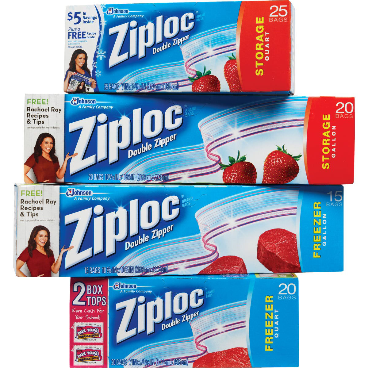 Ziploc Easy Open Tabs Quart Size Storage Bag, 24 count per pack -- 12 per  case.