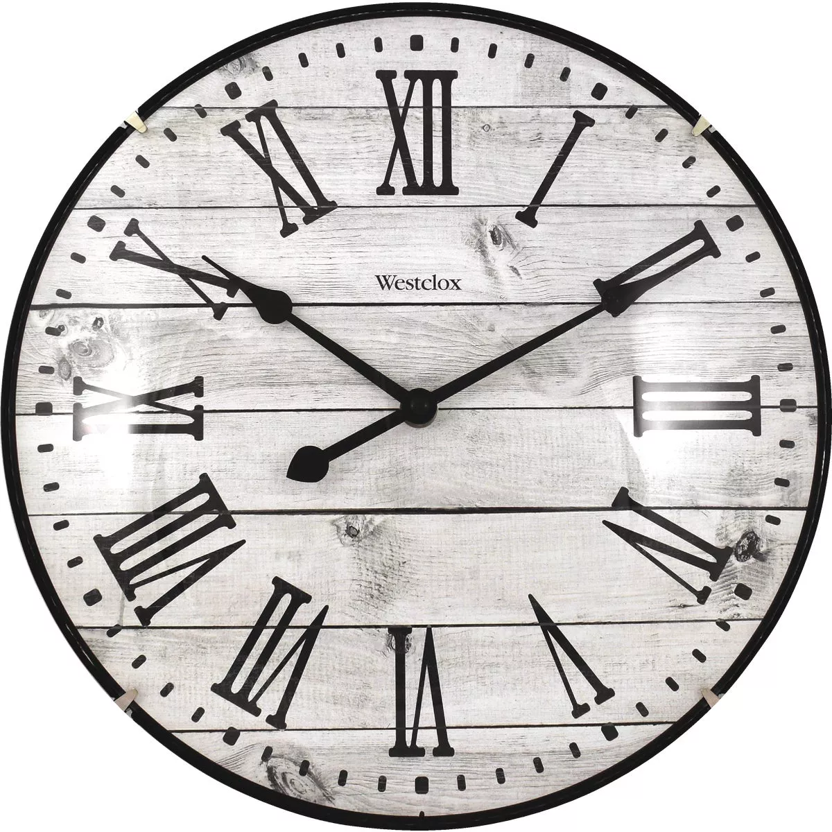 Westclox 12 In. Domed Glass Wall Clock With Barnwood Dial