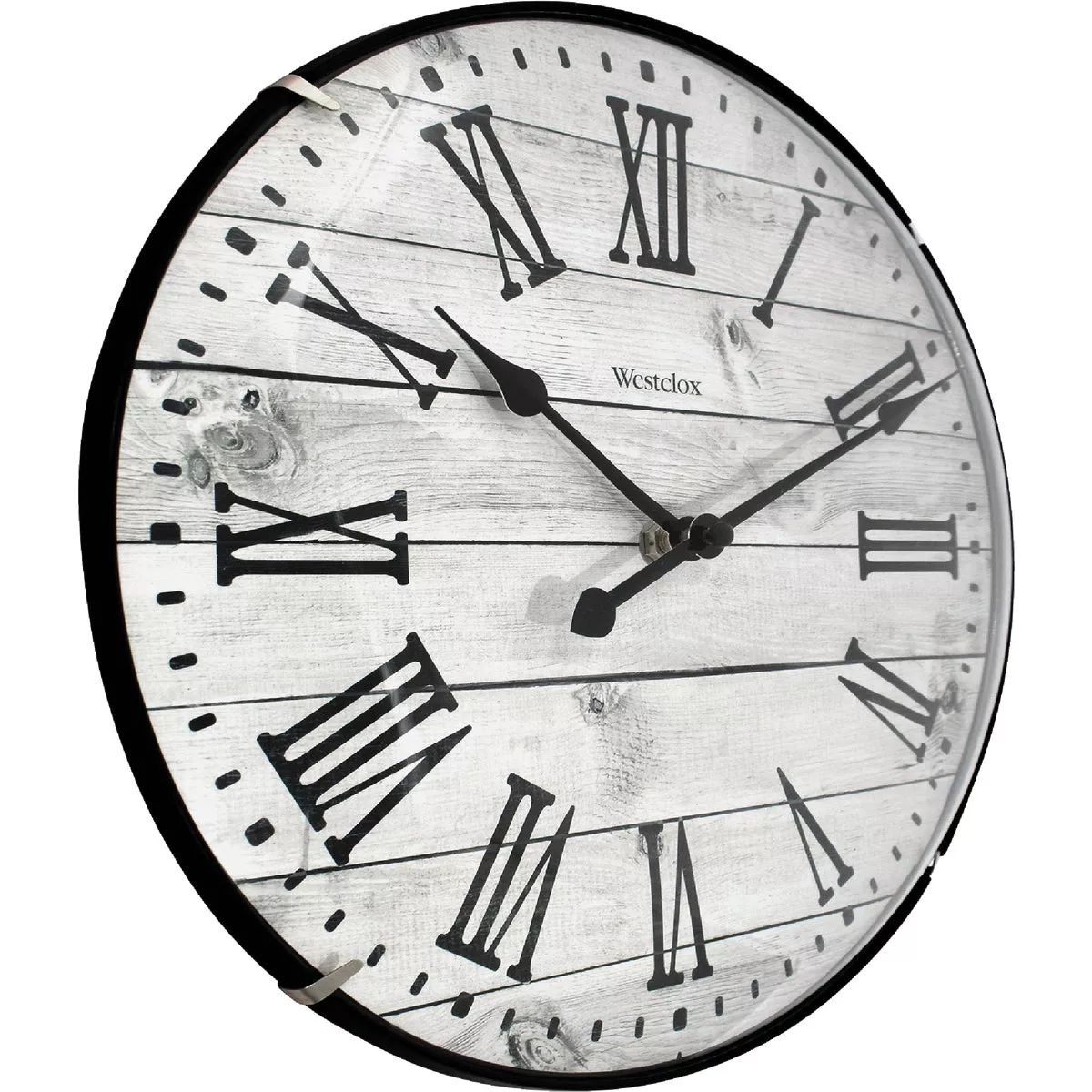 Westclox 12 In. Domed Glass Wall Clock With Barnwood Dial - photo 2