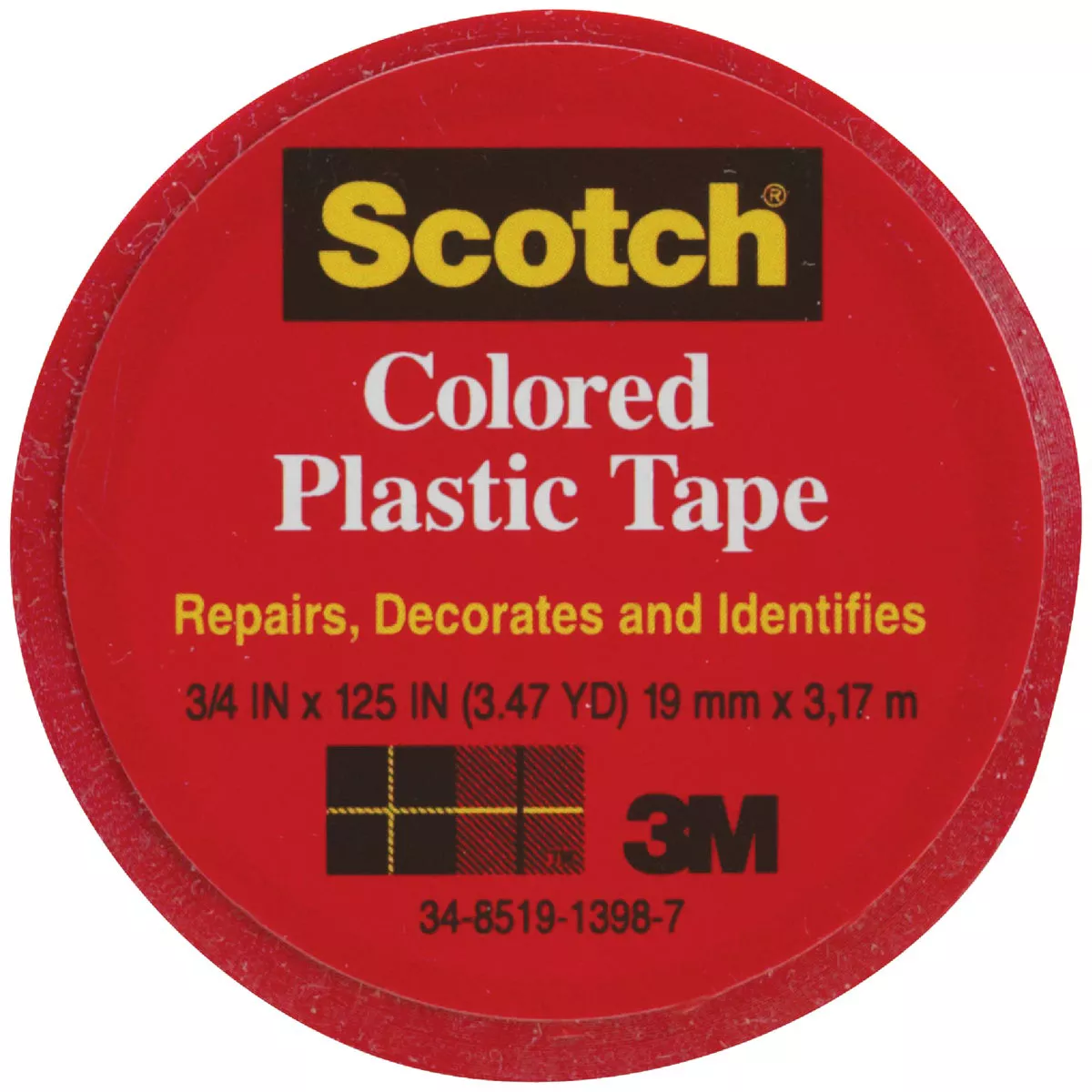 Scotch 3/4 In. Red Colored Plastic Tape