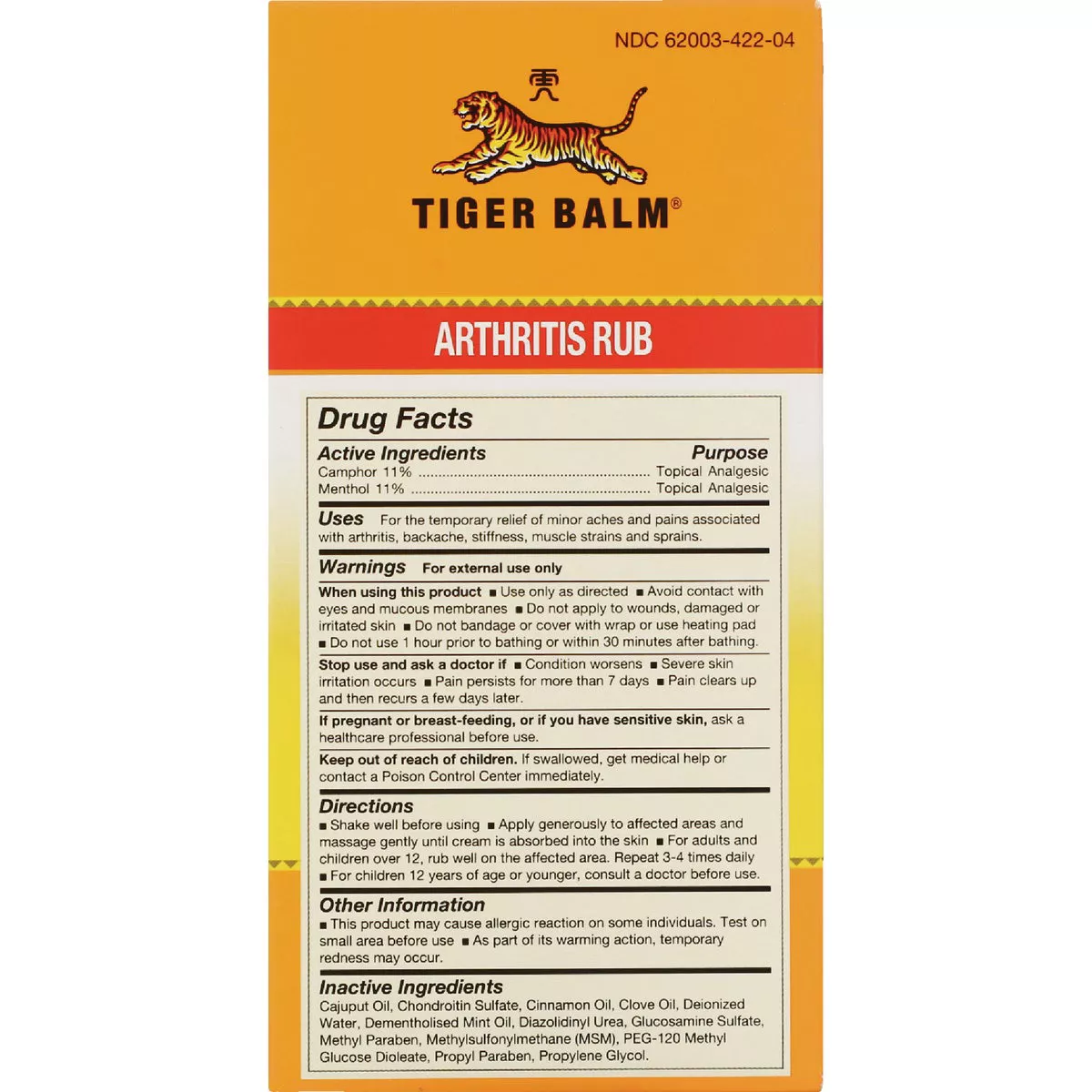 Tiger Balm 4 Oz. Arthritis Rub Pain Reliever - photo 3