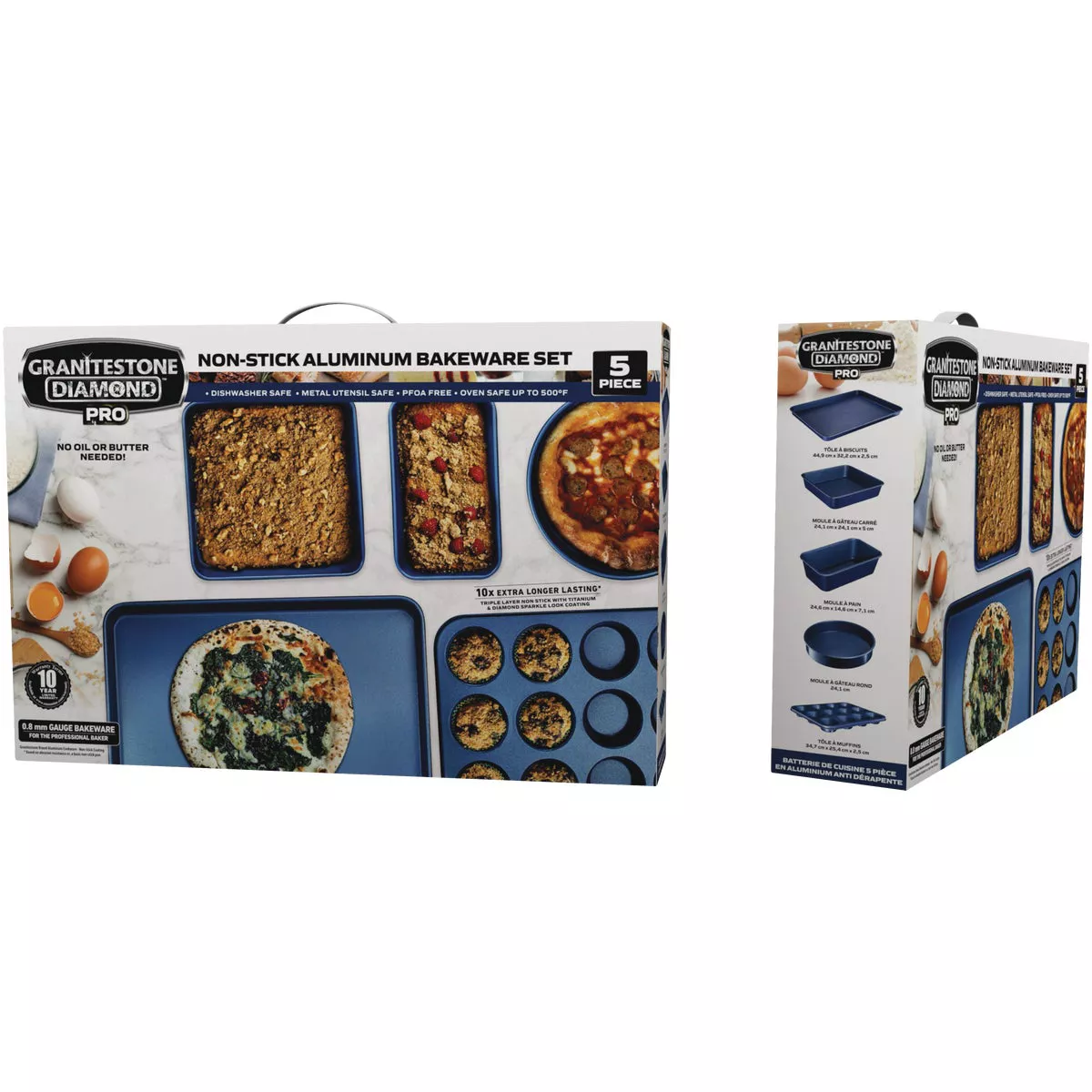 GraniteStone Diamond Blue Non-Stick Bakeware Set (5-Piece) - photo 2