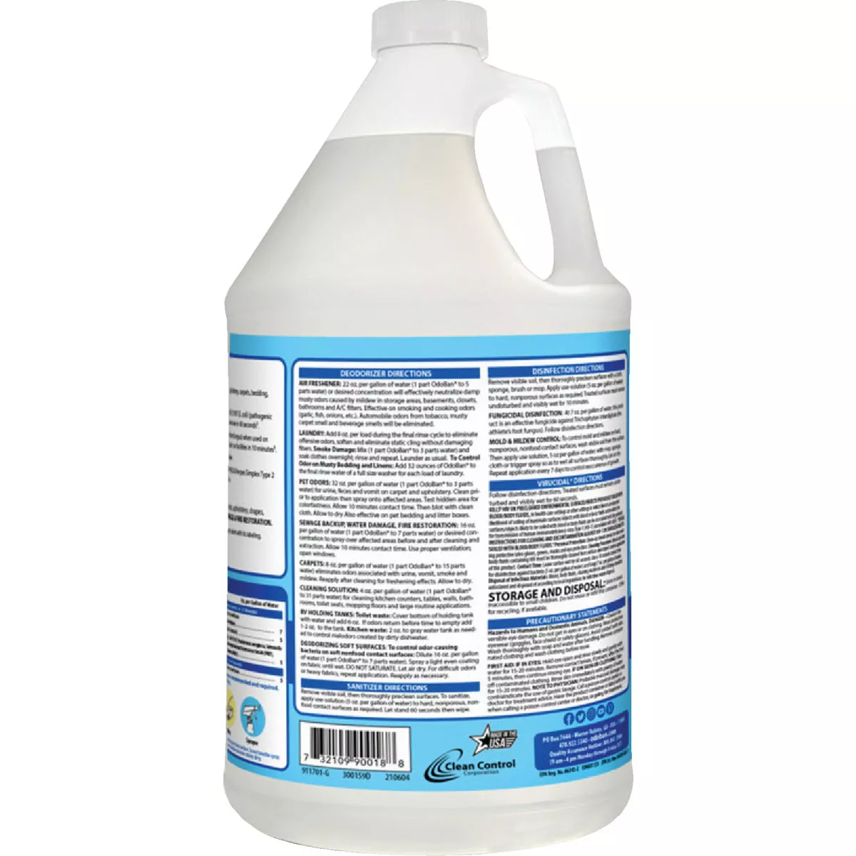 OdoBan 1 Gal. Fresh Linen Multi-Purpose Fabric & Air Freshener Disinfectant Concentrate Refill - photo 2