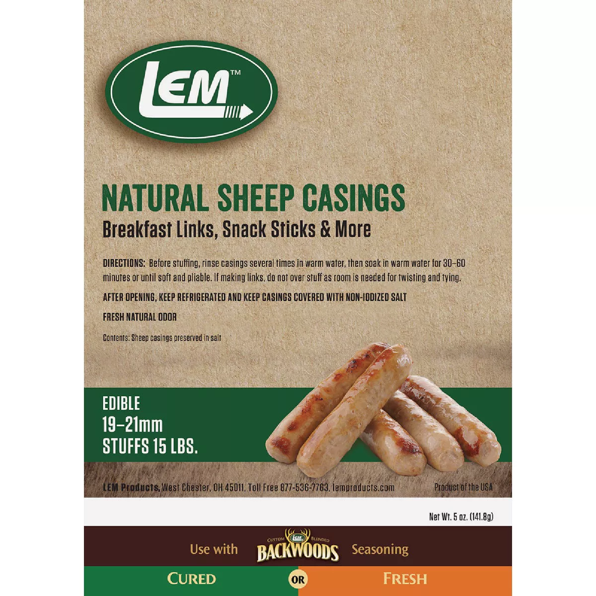 LEM 5 Oz. Natural Sheep Casings