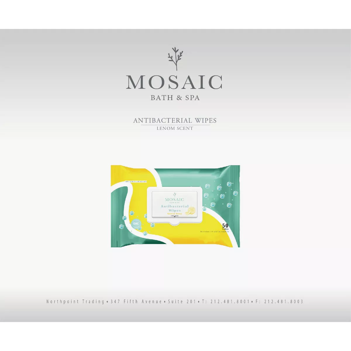 Mosaic Lemon Scented Antibacterial Hand Cleaning Wipe (50-Pack) - photo 2