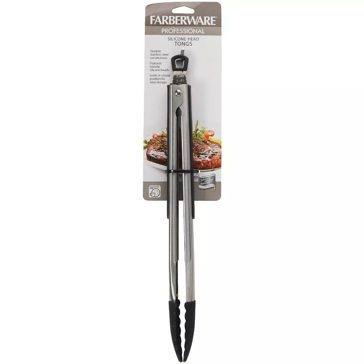 Farberware 11 In. Pro Black Silicone Tip Locking Tongs - photo 2