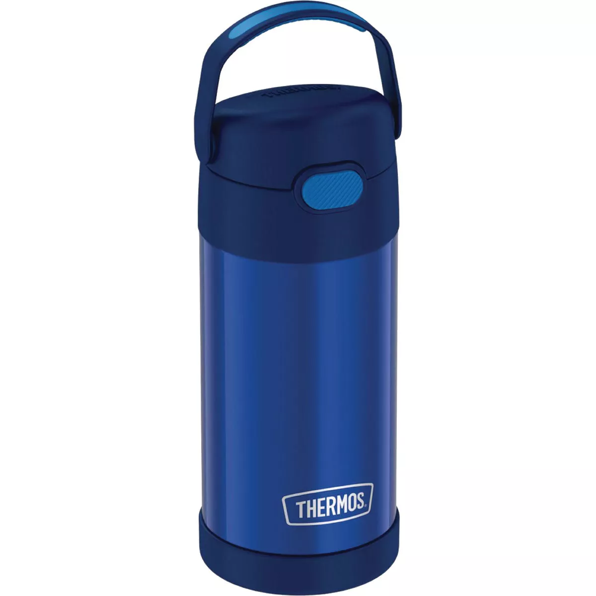 Thermos Funtainer 12 Oz. Navy Stainless Steel Water Bottle With Straw