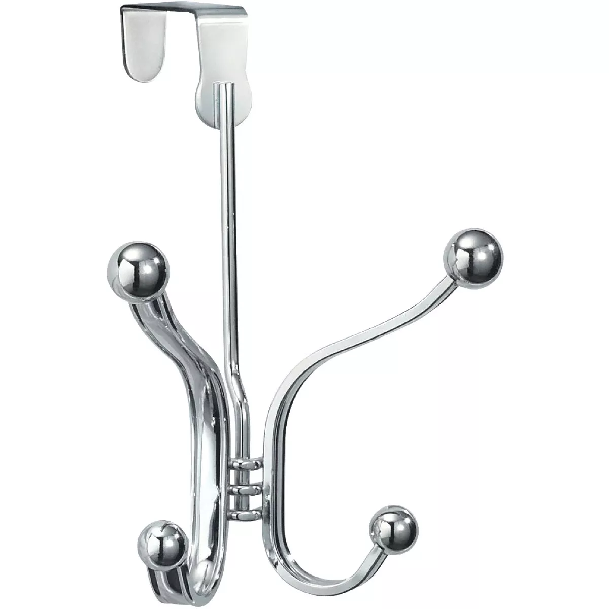 iDesign York Lyra Over-The-Door Chrome Quad Hook