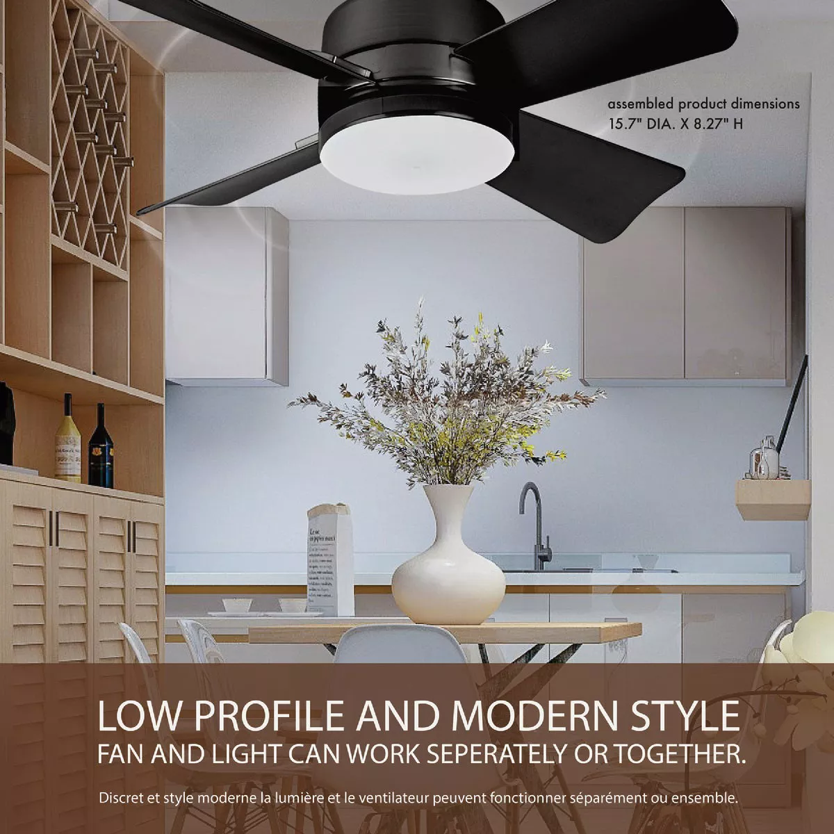 Bell+Howell Black Ceiling Socket Fan/Light - photo 2