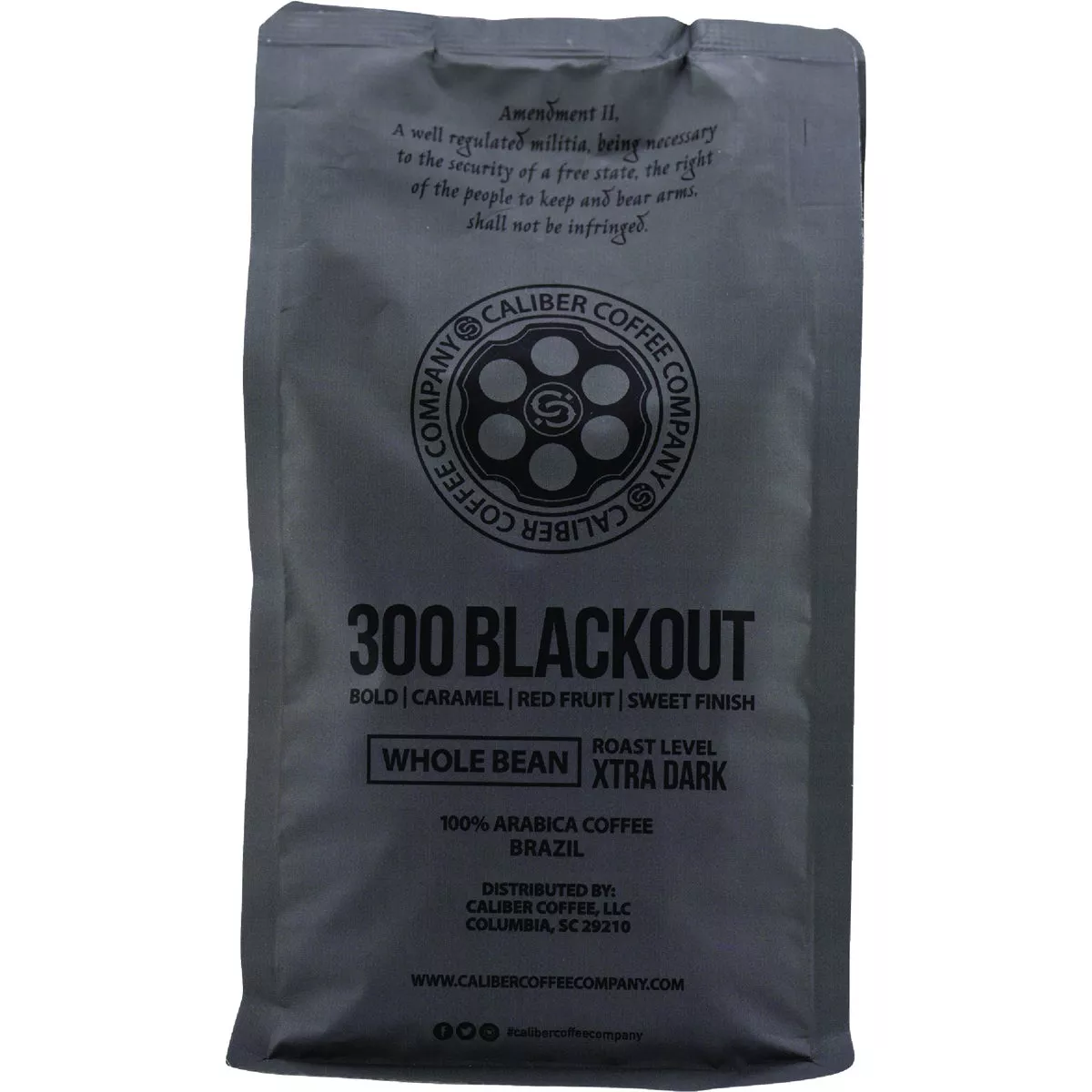 Caliber Coffee 300 Black Out Whole Bean Extra Dark Roast, 12 Oz. Bag