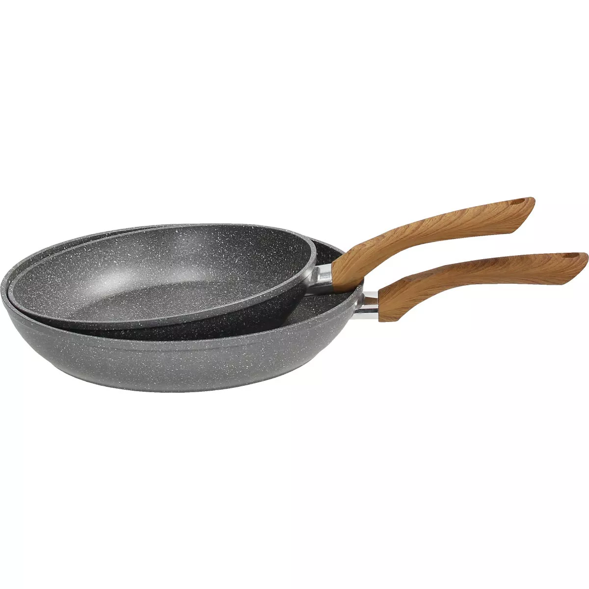 Tognana Wood & Stone Gray Metallic Frying Pan Set (2-Piece)