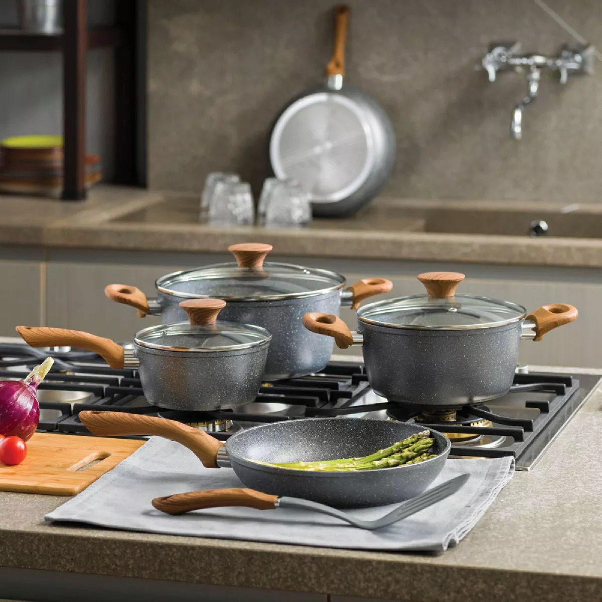 Tognana Wood & Stone Gray Metallic Frying Pan Set (2-Piece) - photo 5