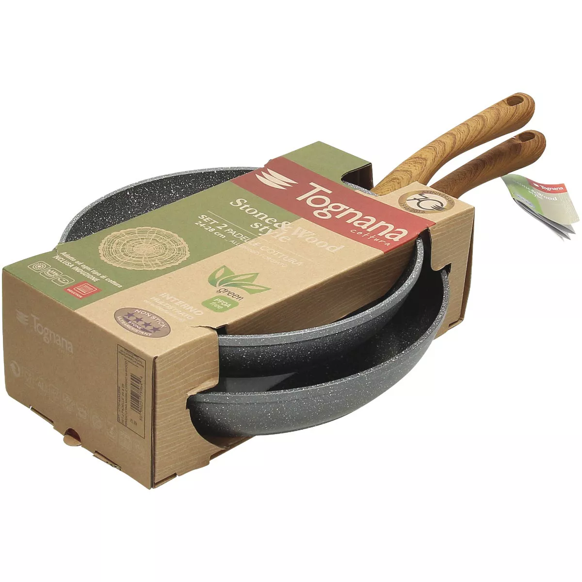 Tognana Wood & Stone Gray Metallic Frying Pan Set (2-Piece) - photo 4