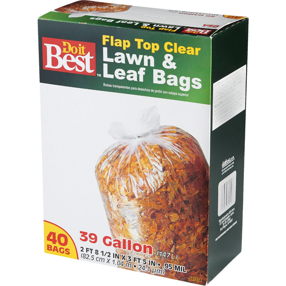 Do it Best 39 Gal. Clear Flap Tie Lawn & Leaf Bag (40-Count)