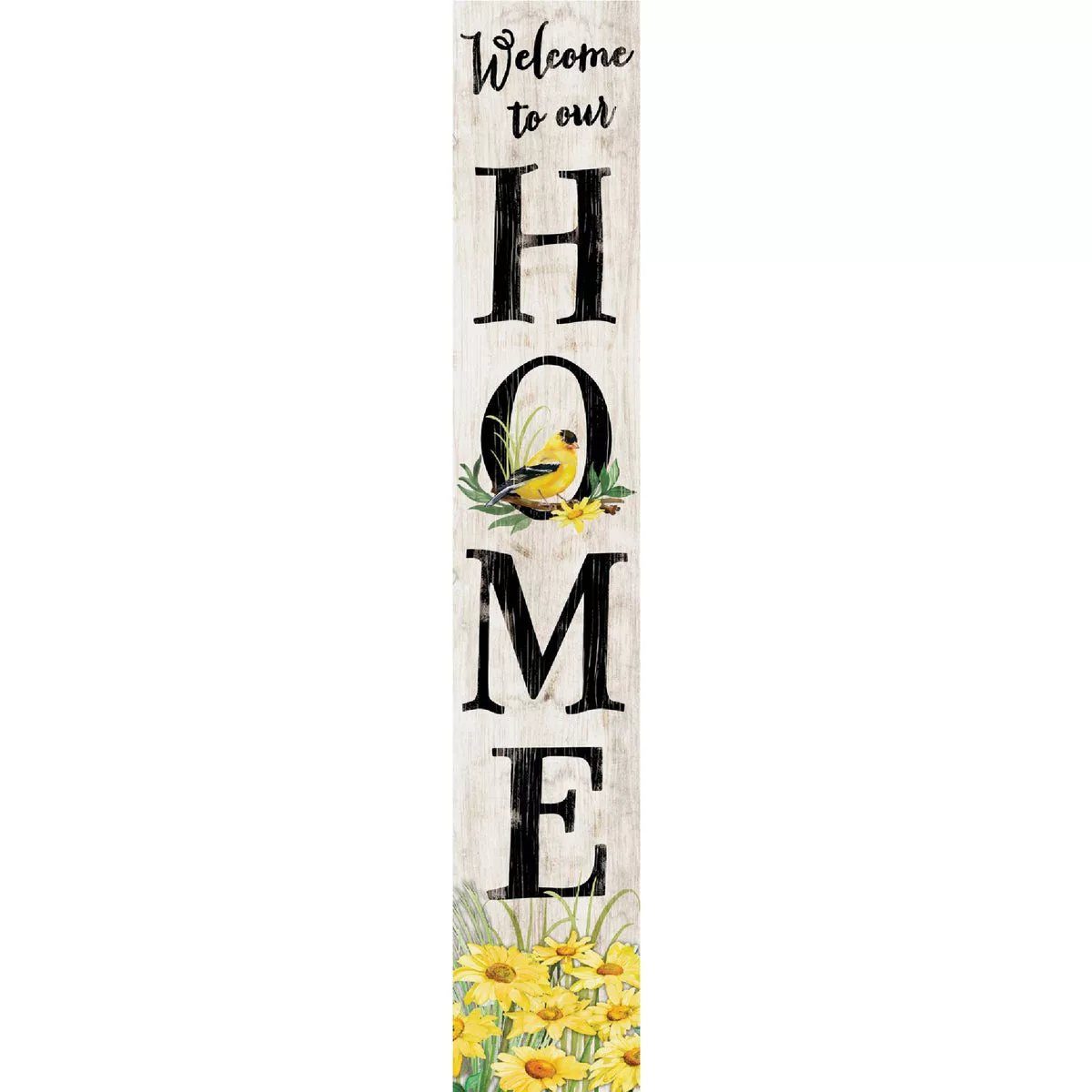 My Word! Welcome To Our Home with Finch 8 In. x 46.5 In. Porch Board