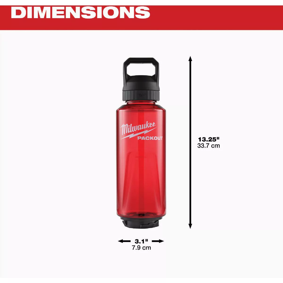 Milwaukee PACKOUT 48 Oz. Plastic Bottle with Chug Lid, Red - photo 4