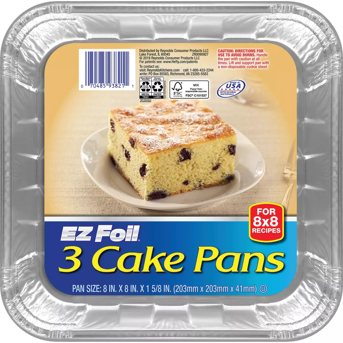EZ Foil 8 In. Square Cake Pan (3-Count)