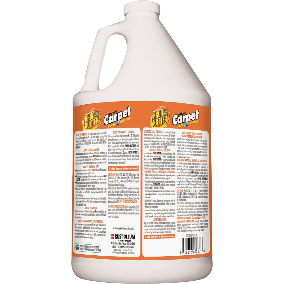Krud Kutter 1 Gal. Instant Carpet Cleaner Stain Remover and Deodorizer