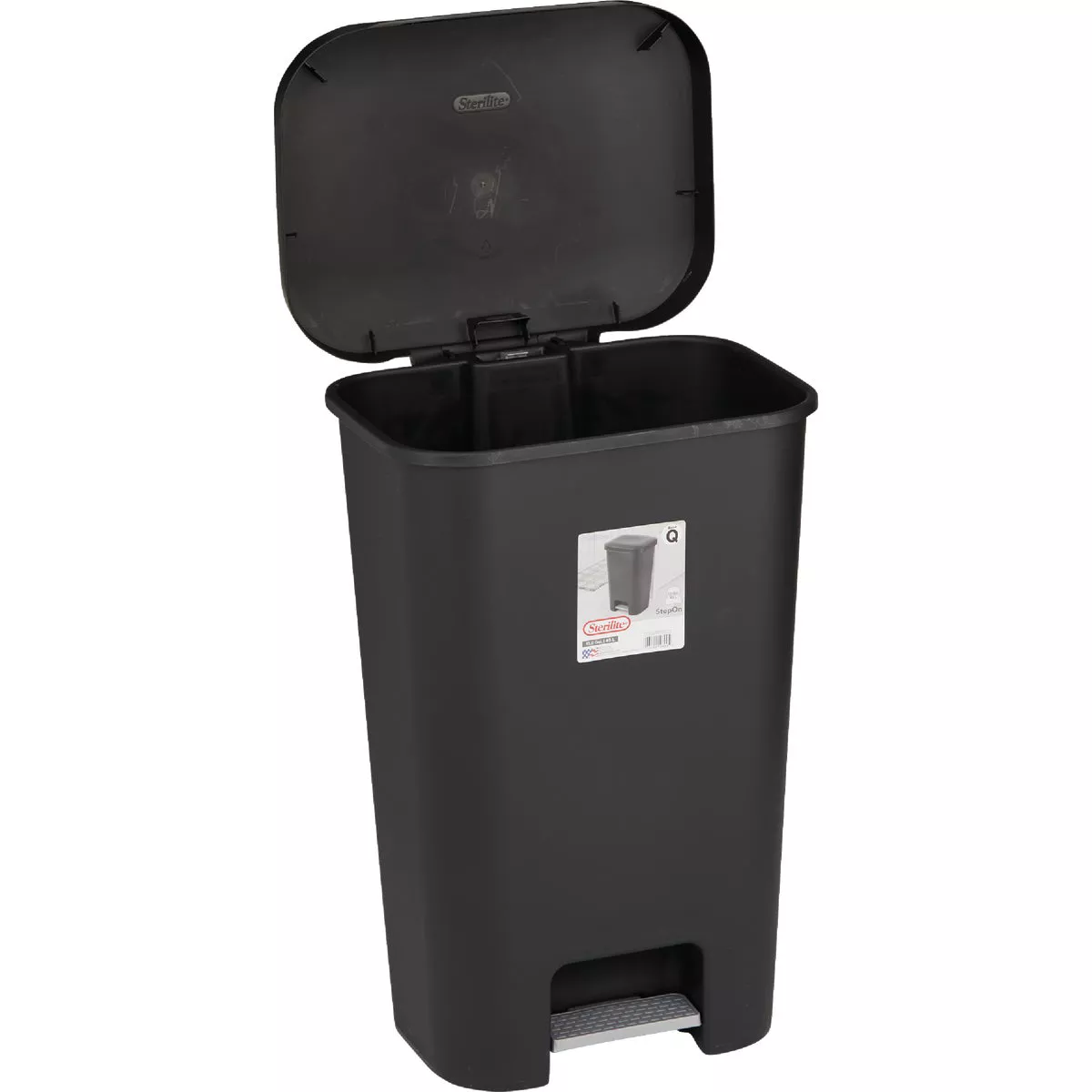 Sterilite 11.9 Gal. Black StepOn Wastebasket - photo 4