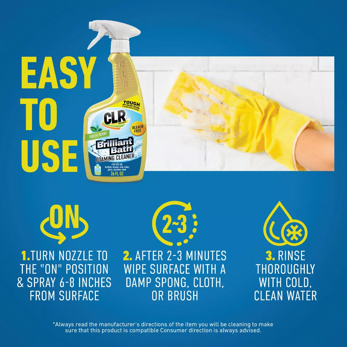CLR 26 Oz. Brilliant Bath Fresh Scent Foaming Action Cleaner - photo 6