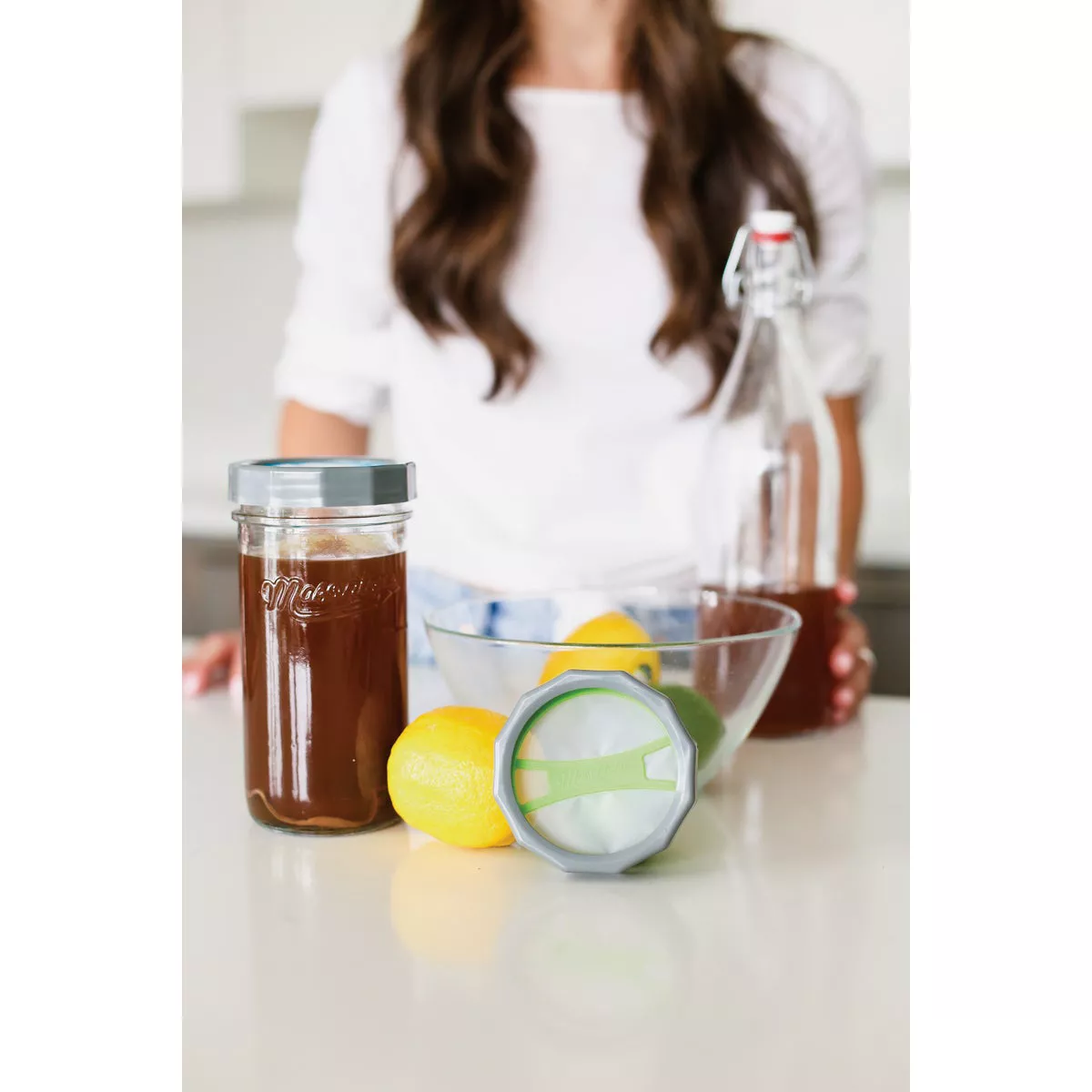 Masontops Wide Mouth Mason Jar Kombucha Brew Starter Kit (5-Piece) - photo 3