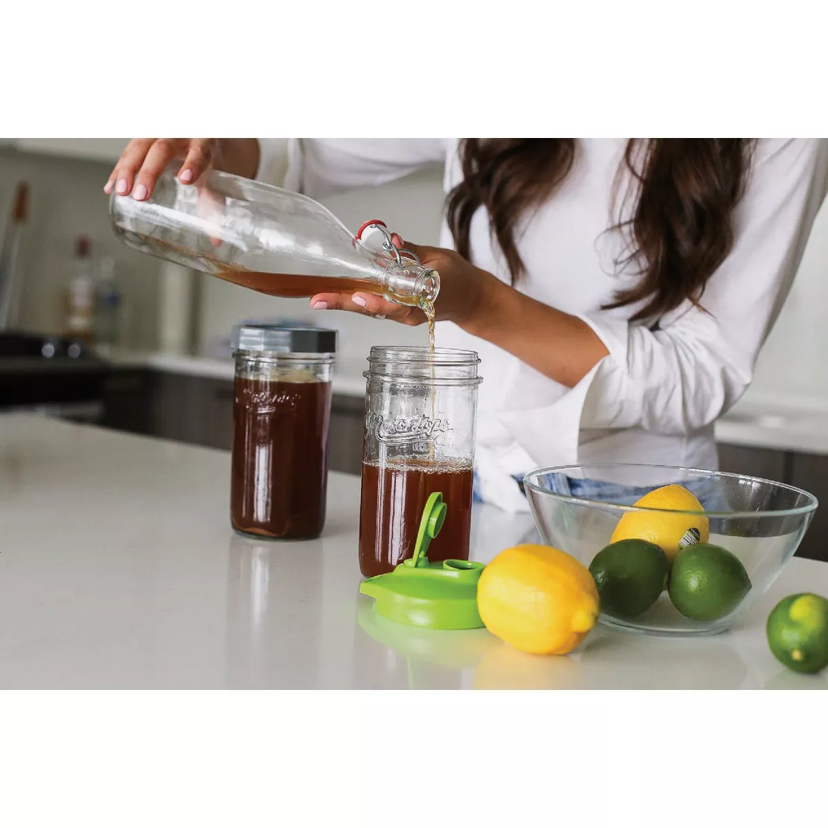 Masontops Wide Mouth Mason Jar Kombucha Brew Starter Kit (5-Piece) - photo 2