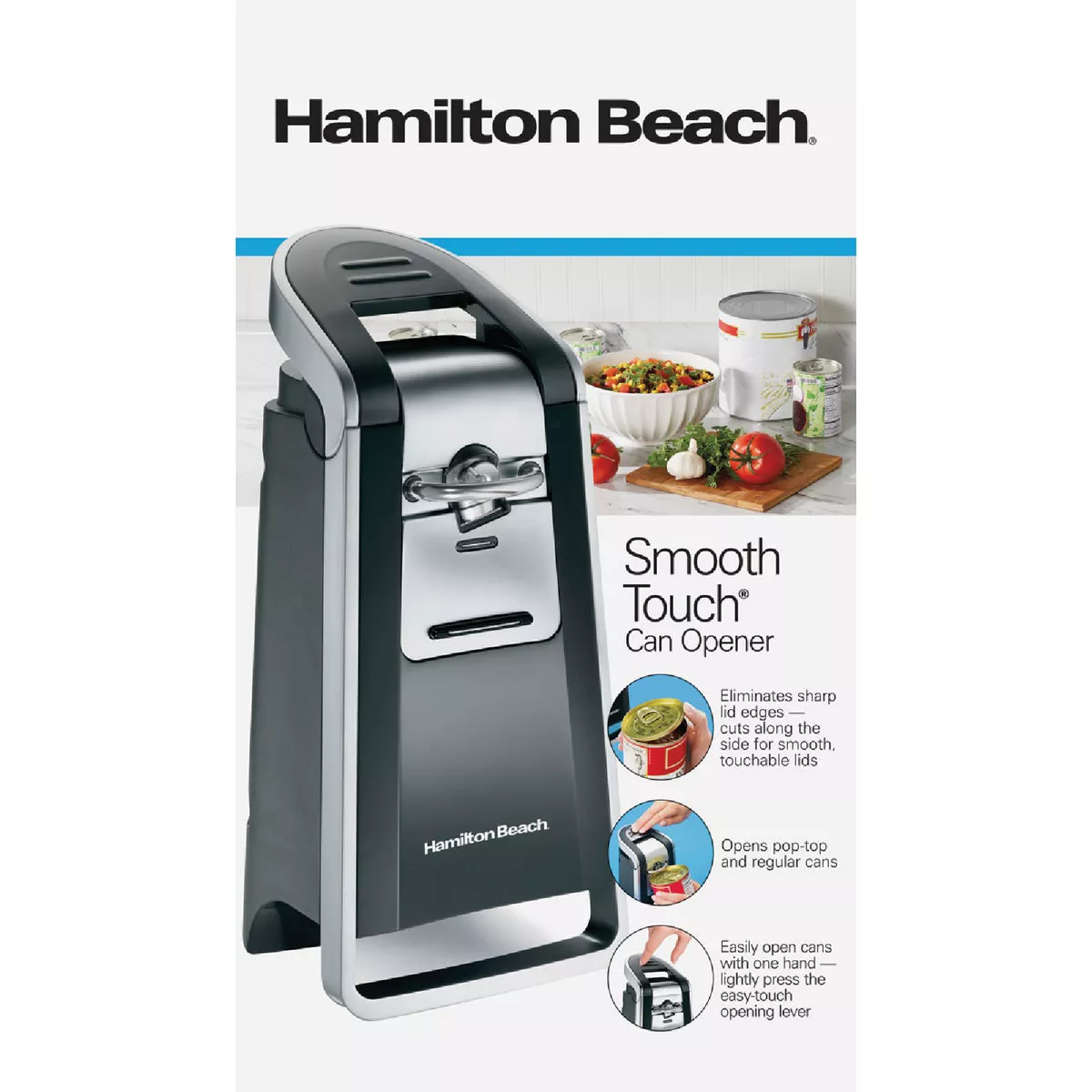 Hamilton Beach Smooth Touch Chrome Electric Can Opener with Easy-Touch Opening Lever - photo 7