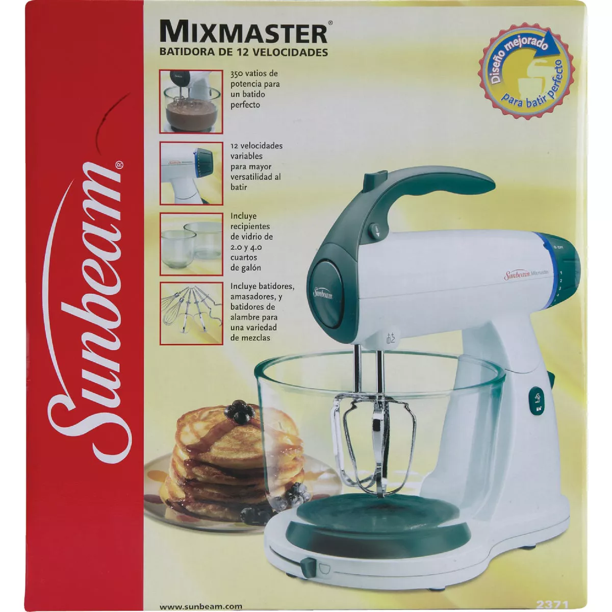 Sunbeam Mixmaster 12-Speed White Stand Mixer - photo 2