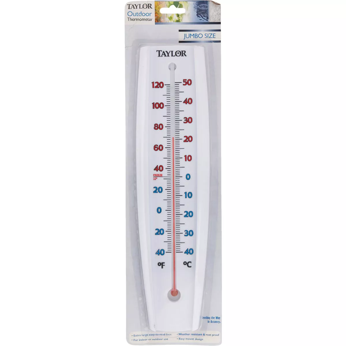 Taylor 3-1/4" W x 14-1/2" H Rustproof Tube Indoor & Outdoor Thermometer - photo 2