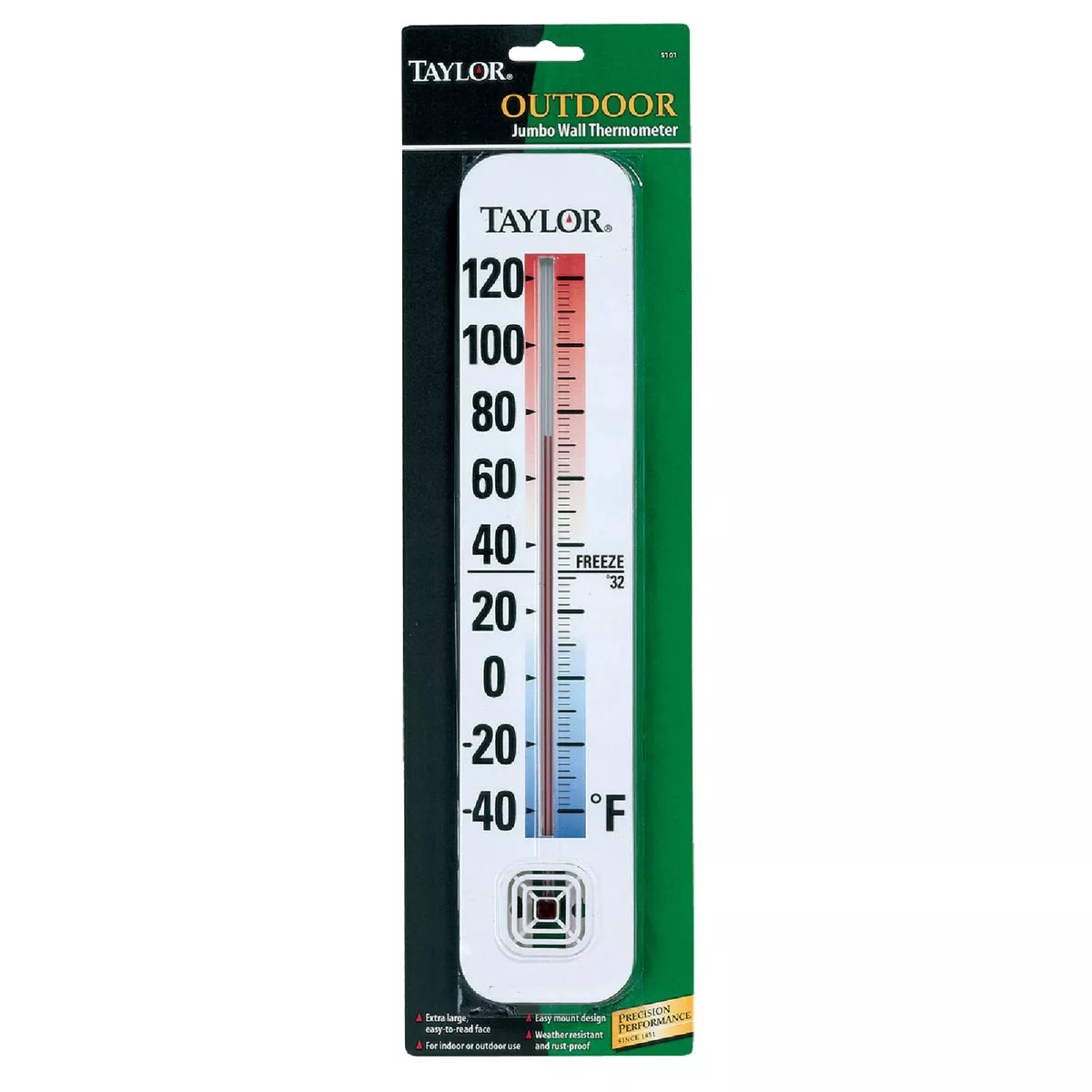 Taylor 3-1/4" W x 14-1/2" H Rustproof Tube Indoor & Outdoor Thermometer - photo 3