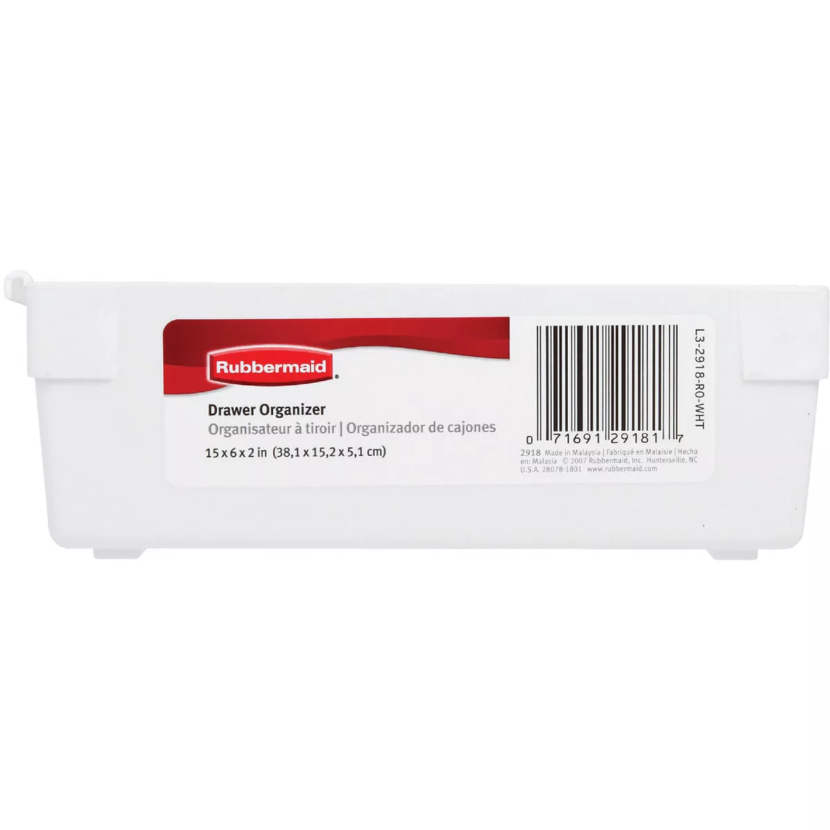 Rubbermaid 6 In. x 15 In. x 2 In. White Drawer Organizer Tray - photo 2
