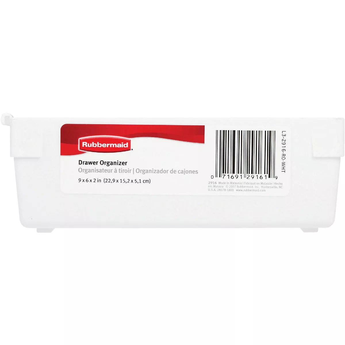 Rubbermaid 6 In. x 9 In. x 2 In. White Drawer Organizer Tray - photo 2