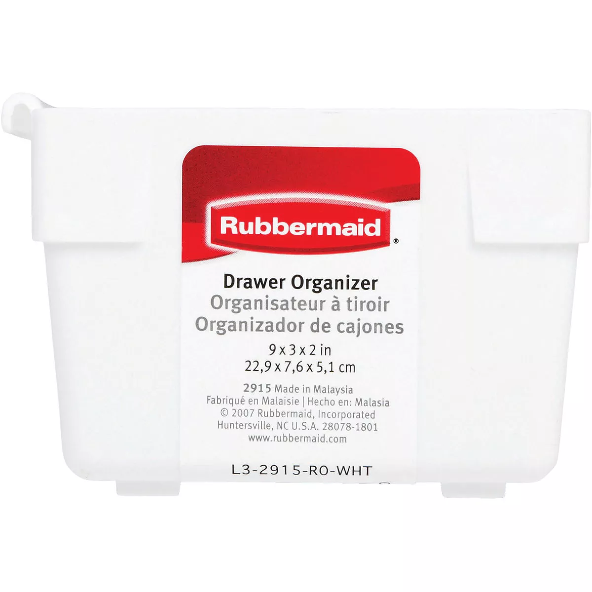 Rubbermaid 3 In. x 9 In. x 2 In. White Drawer Organizer Tray - photo 2