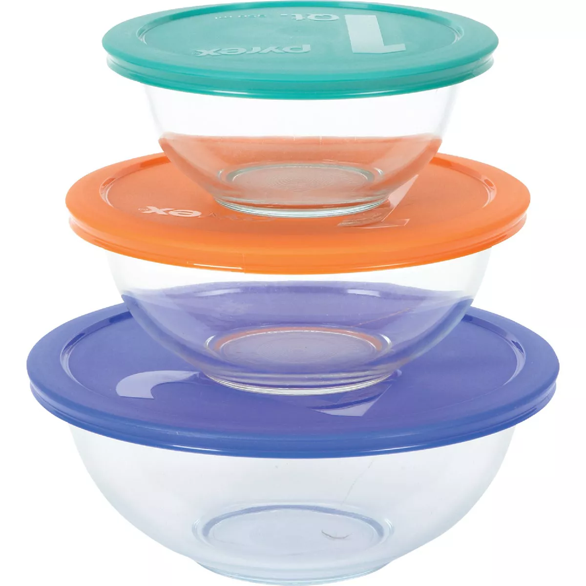 Pyrex Smart Essentials Covered Glass Pyrex Bowl Set 6 Piece Do it Best